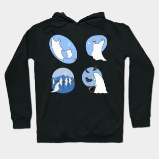 Ghosts at night sticker pack Hoodie